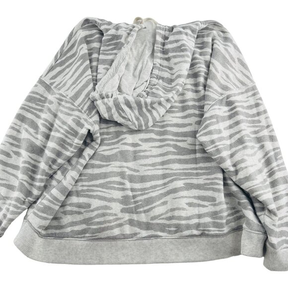 American Eagle Women's size Medium Sweatshirt Hoodie Zebra Gray Ahhh-mazingly so - Picture 5 of 5